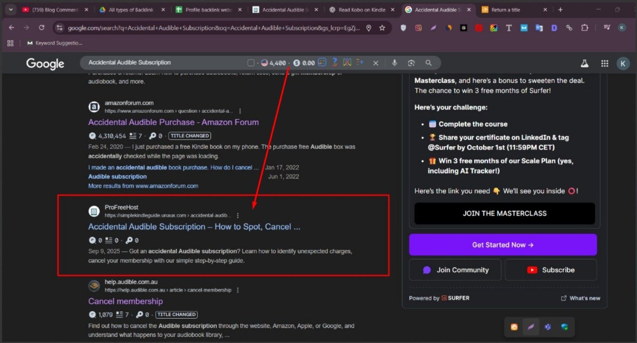 On Page SEO result- screenshot